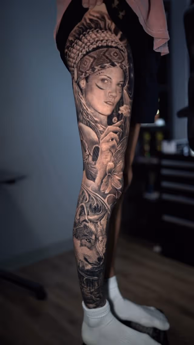 Full Leg Tattoo
